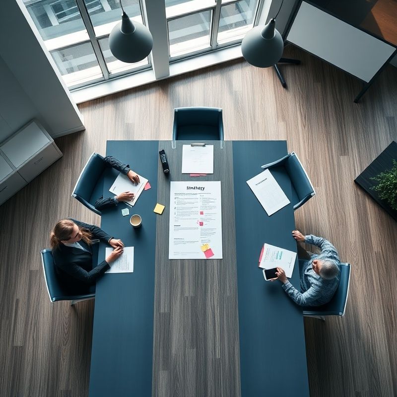 Übersicht eines Strategie-Workshops mit priorisiertem Ein-Seiten-Rahmen